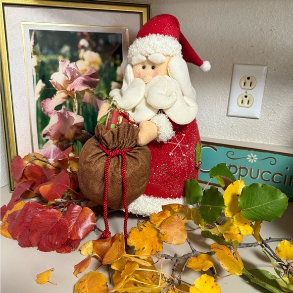 Jolly Santa Claus Decoration with Brown Gift Bag - Picture 2 of 16